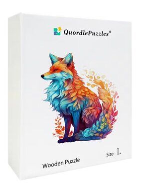 QUORDLE PUZZLES - MYSTICAL FOX ANIMAL | NATURE WOODEN PUZZLE | SIZE L | LIKE NEW